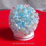 Ring Crystal Blue with facets and spinning tops in Swarovski crystal